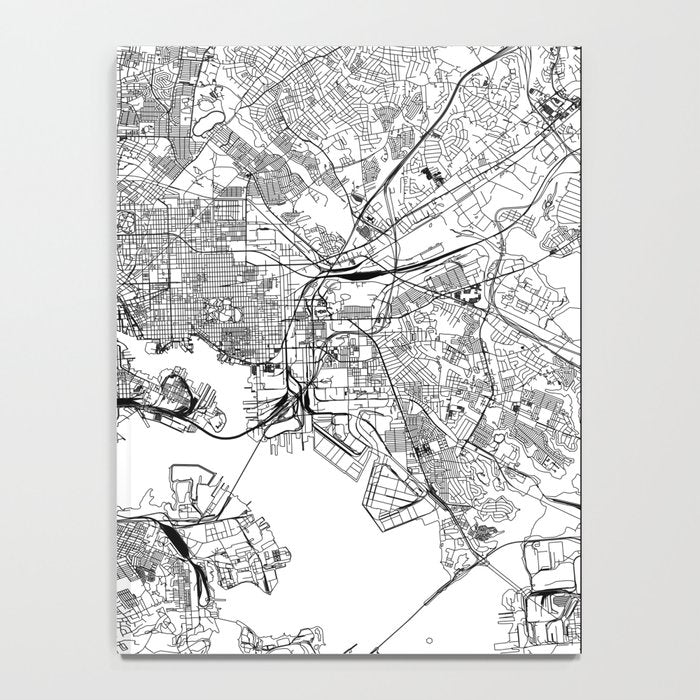 Baltimore White Map Notebook Gallery Image 4