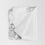 Baltimore White Map Throw Blanket Gallery Image 3