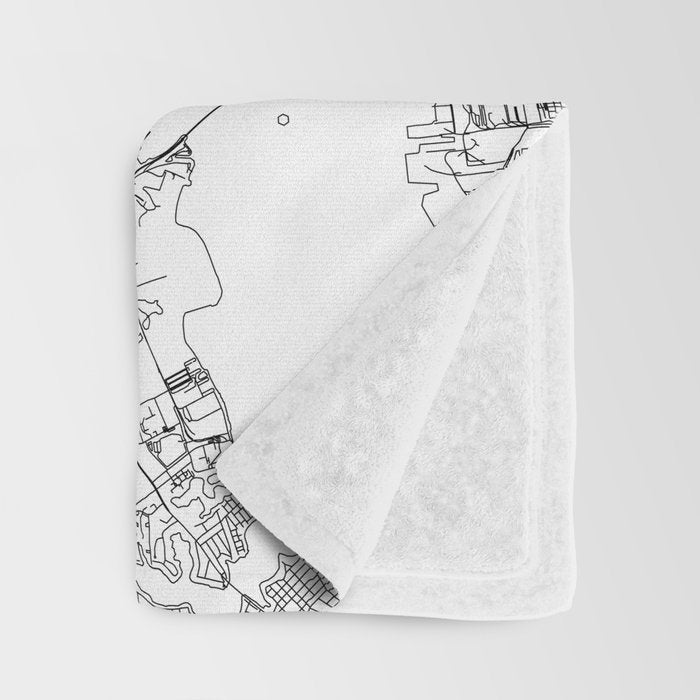 Baltimore White Map Throw Blanket Gallery Image 3