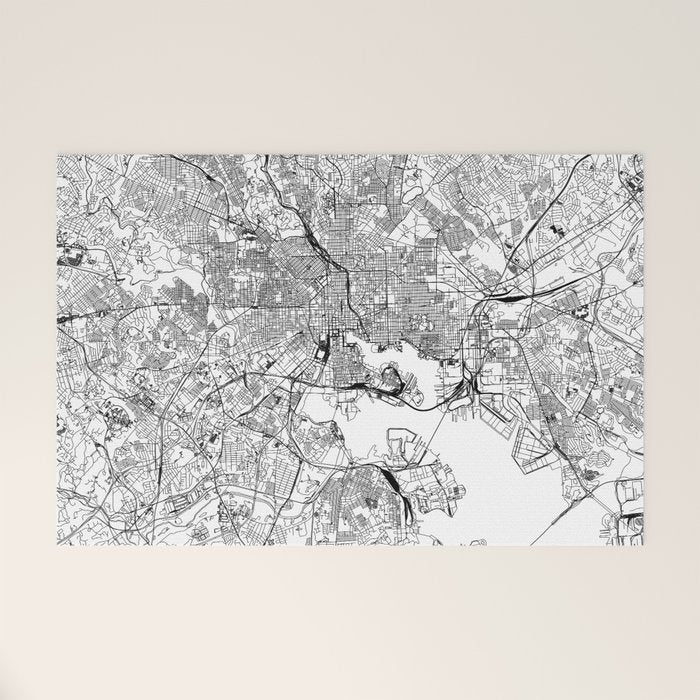 Baltimore White Map Welcome Mat Gallery Image 1