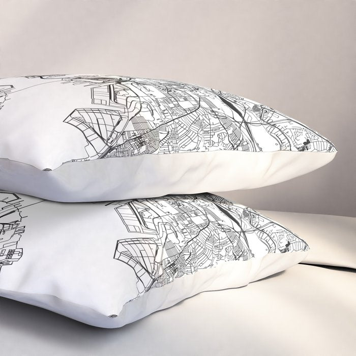 Baltimore White Map Pillow Sham Gallery Image 3