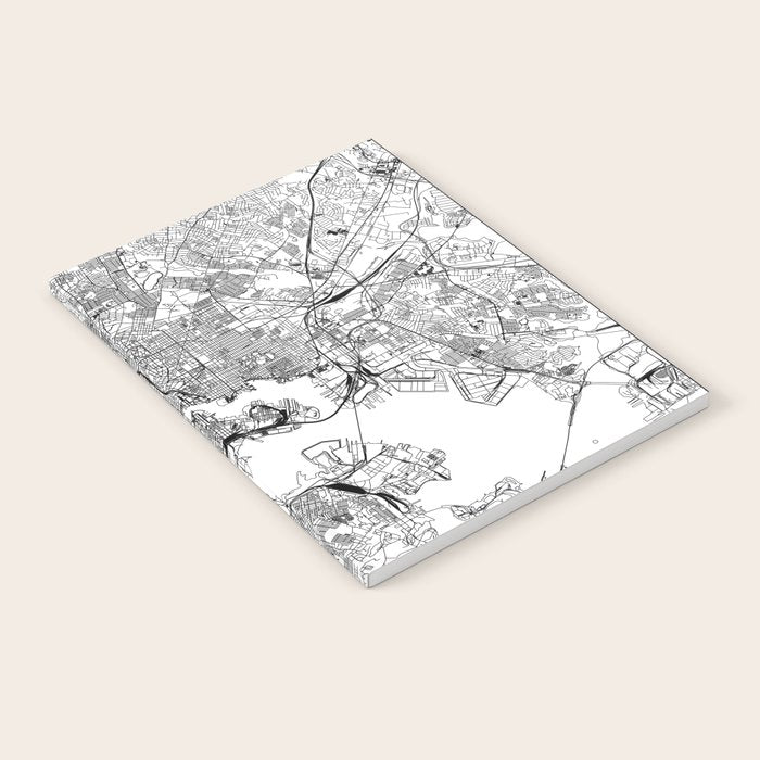 Baltimore White Map Notebook Gallery Image 2