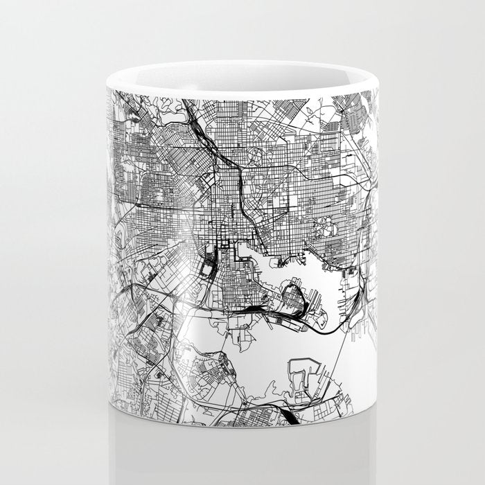 Baltimore White Map Coffee Mug Gallery Image 4