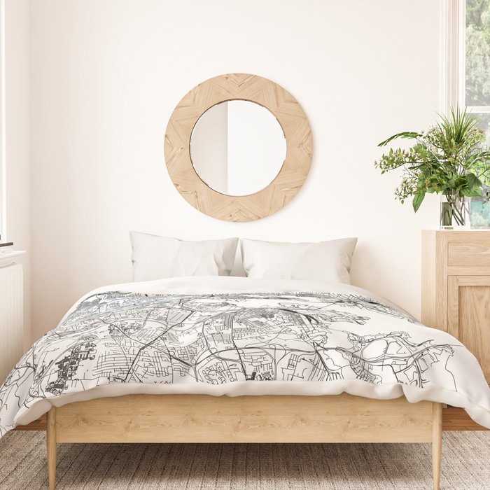 Baltimore White Map Duvet Cover Gallery Image 3