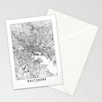 Baltimore White Map Stationery Card Gallery Image 2