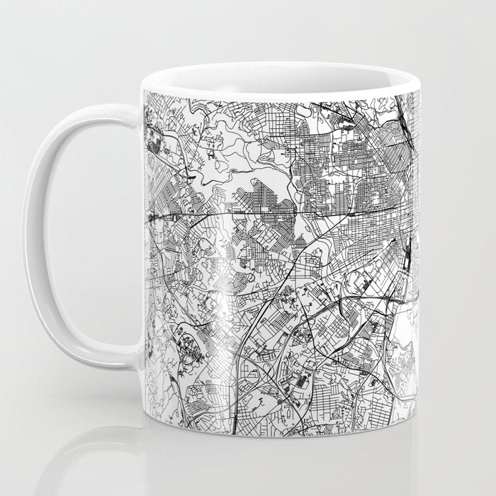 Baltimore White Map Coffee Mug Gallery Image 3