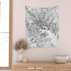 Baltimore White Map Wall Tapestry Gallery Image 2