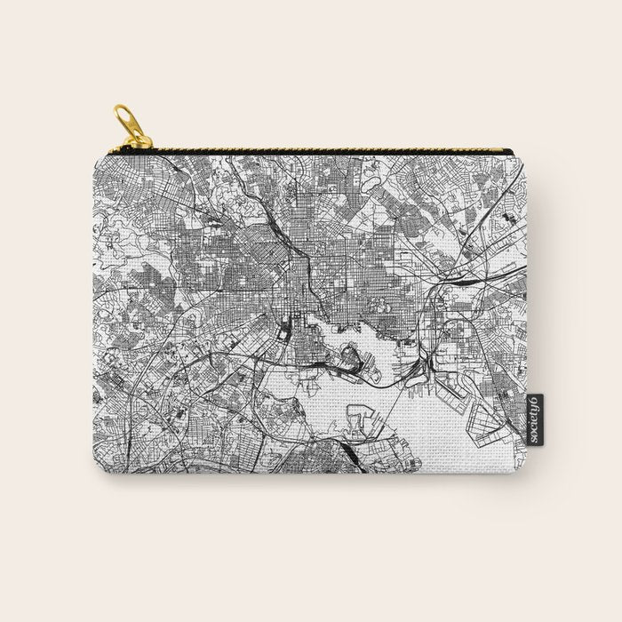 Baltimore White Map Carry All Pouch Gallery Image 1