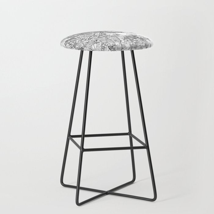 Baltimore White Map Stool Gallery Image 1