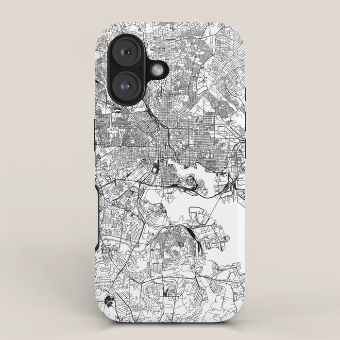 Baltimore White Map iPhone Case Gallery Image 1