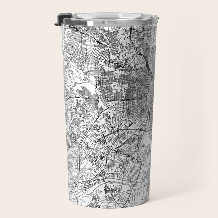 Baltimore White Map Travel Mug Gallery Image 3