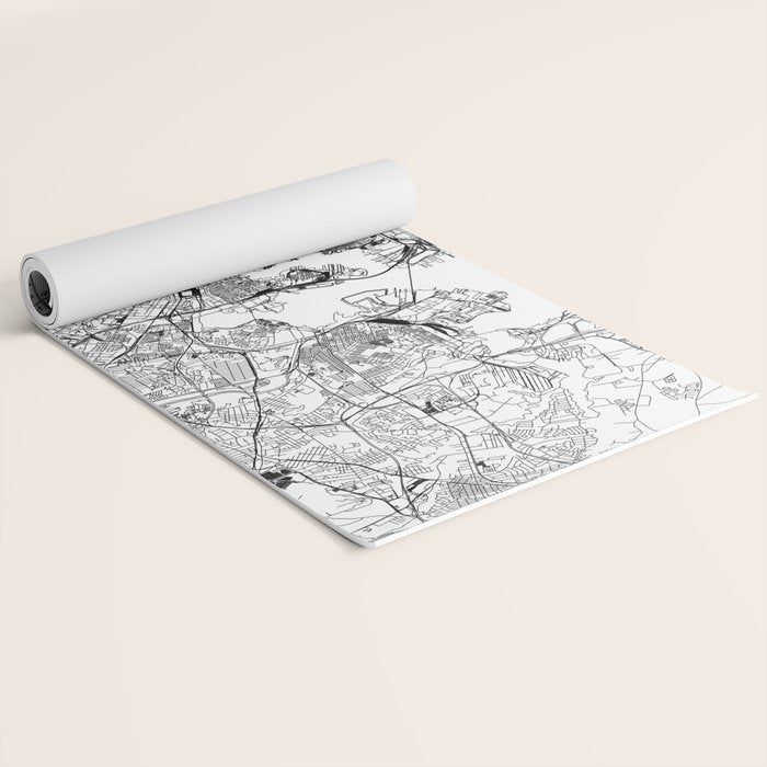 Baltimore White Map Yoga Mat Gallery Image 2