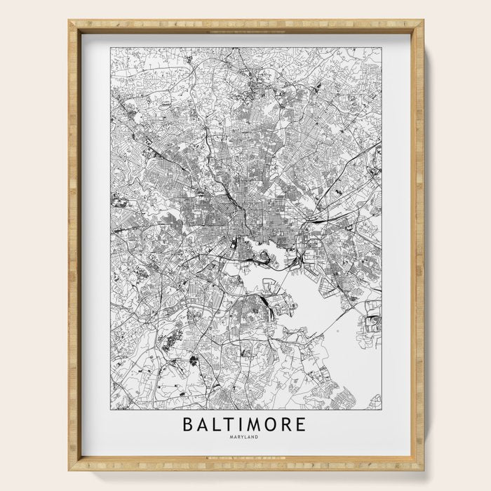 Baltimore White Map Serving Tray Gallery Image 1