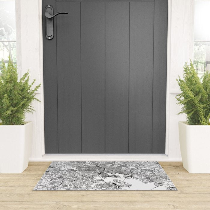Baltimore White Map Welcome Mat Gallery Image 3