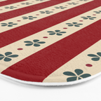 Red Stripes And Flowers Bath Mat Gallery Image 3