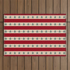 Red Stripes And Flowers Outdoor Rug Gallery Image 1