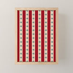 Red Stripes And Flowers Mini Art Print Gallery Image 1