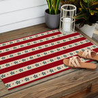Red Stripes And Flowers Outdoor Rug Gallery Image 2