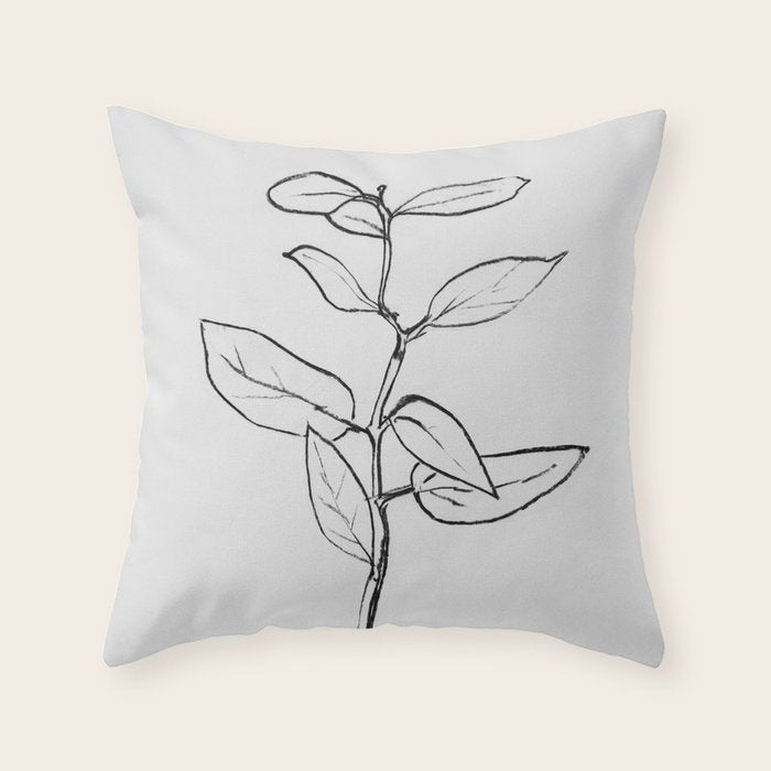 Eucalyptus sapling Throw Pillow Gallery Image 1