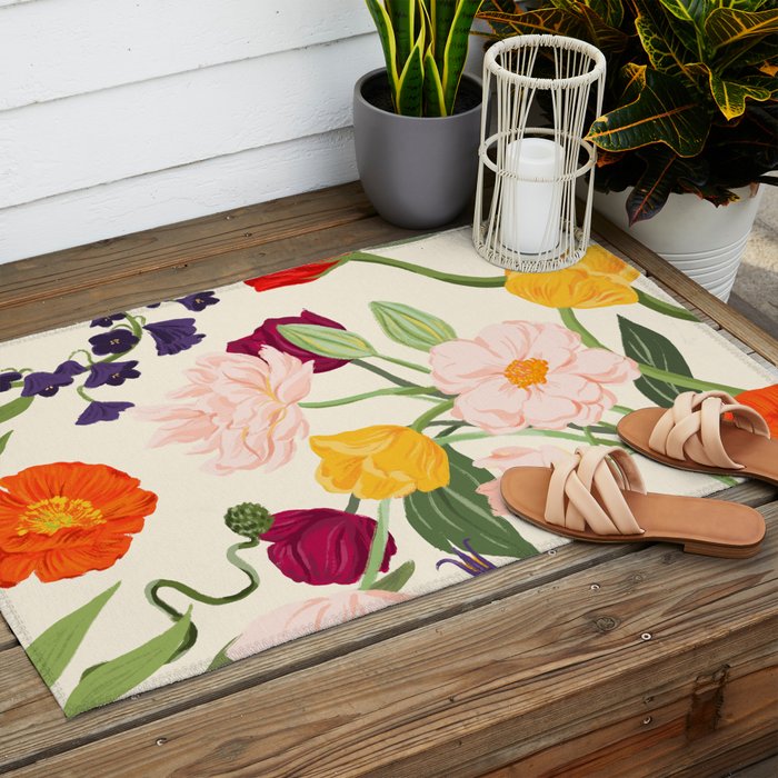 Poppy Garden Outdoor Rug Gallery Image 2