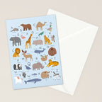 Animal alphabet in blue Stationery Card Gallery Image 2