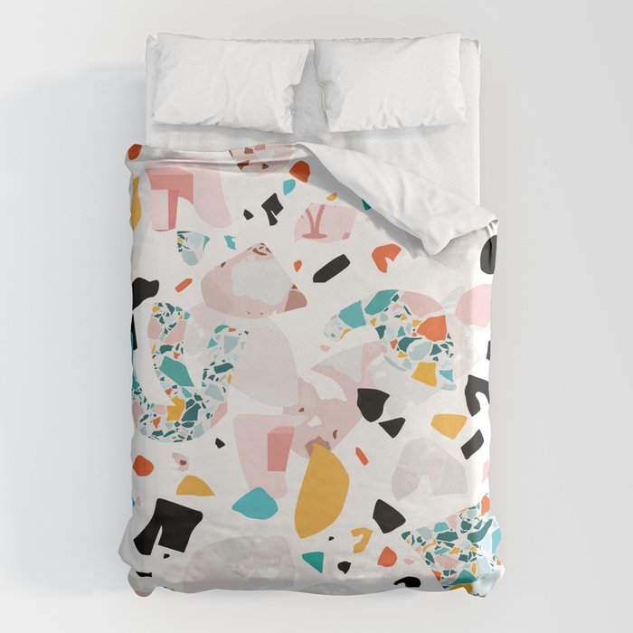 Mixed Mess I. / Collage, Terrazzo, Colorful Duvet Cover Gallery Image 1