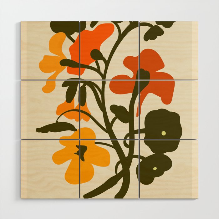 Flower Market, Copenhagen, Vintage Cottagecore style Wood Wall Art Gallery Image 1