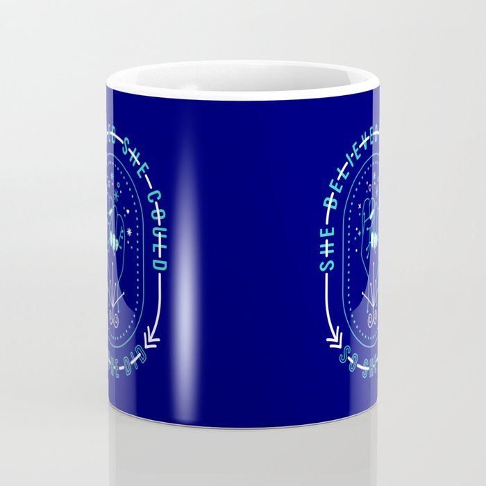 She Believed - Navy & Turquoise Palette Coffee Mug Gallery Image 4