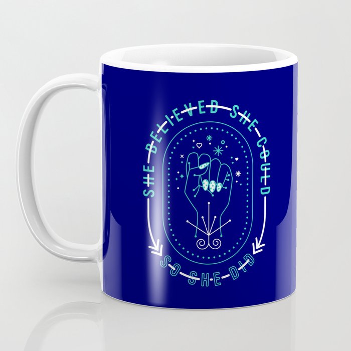 She Believed - Navy & Turquoise Palette Coffee Mug Gallery Image 3