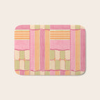 Playful Retro Geometric Pattern in Pink, Orange, and Green Bath Mat Gallery Image 1