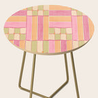 Playful Retro Geometric Pattern in Pink, Orange, and Green Side Table Gallery Image 2
