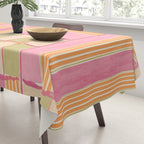 Playful Retro Geometric Pattern in Pink, Orange, and Green Tablecloth Gallery Image 3