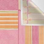Playful Retro Geometric Pattern in Pink, Orange, and Green Wall Tapestry Gallery Image 3