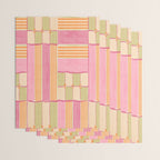 Playful Retro Geometric Pattern in Pink, Orange, and Green Wrapping Paper Gallery Image 3