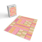 Playful Retro Geometric Pattern in Pink, Orange, and Green Jigsaw Puzzle Gallery Image 2