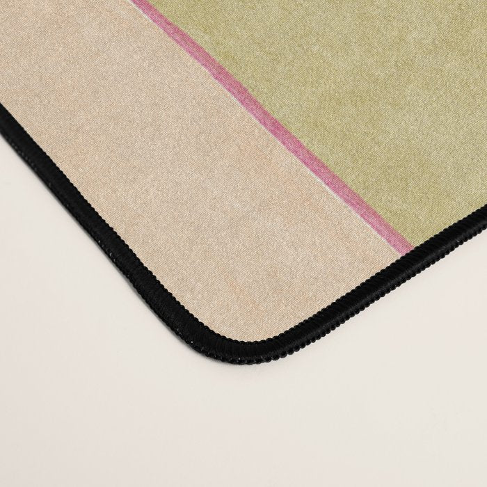 Playful Retro Geometric Pattern in Pink, Orange, and Green Desk Mat Gallery Image 4