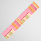 Playful Retro Geometric Pattern in Pink, Orange, and Green Table Runner Gallery Image 3