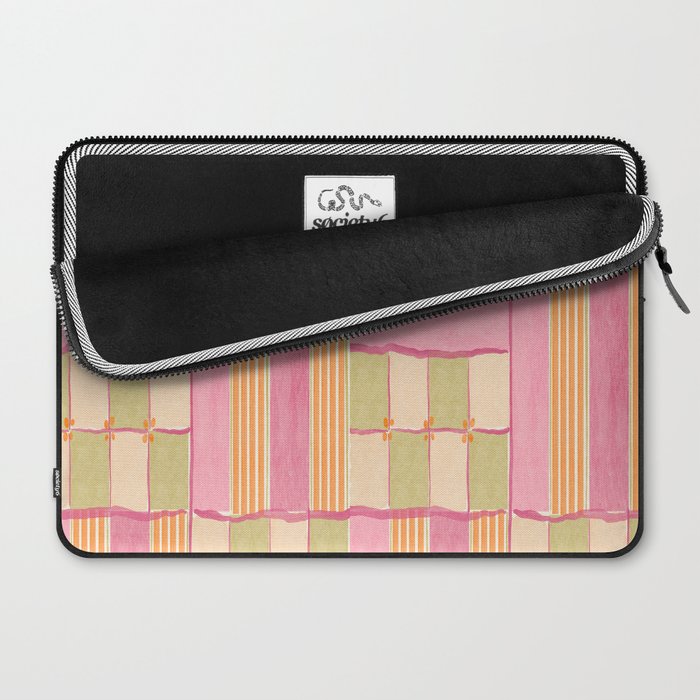 Playful Retro Geometric Pattern in Pink, Orange, and Green Laptop Sleeve Gallery Image 2