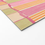 Playful Retro Geometric Pattern in Pink, Orange, and Green Welcome Mat Gallery Image 2