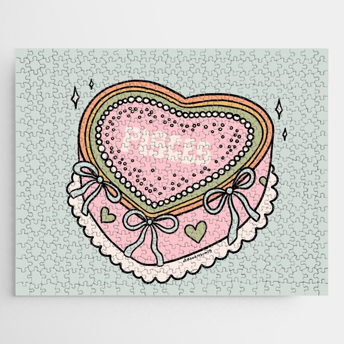 Pisces Heart Cake Jigsaw Puzzle Gallery Image 1
