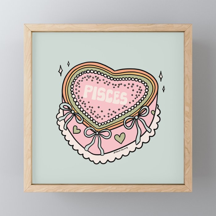 Pisces Heart Cake Mini Art Print Gallery Image 1