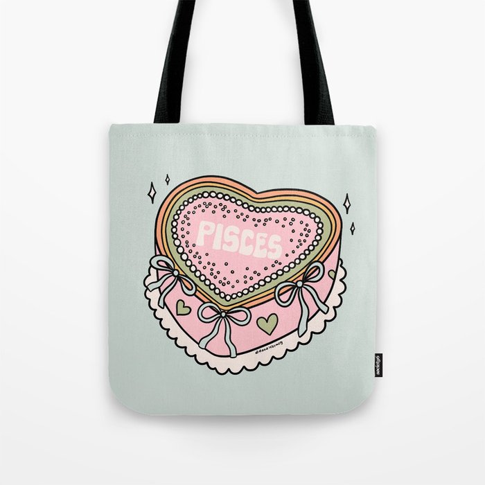 Pisces Heart Cake Tote Bag Gallery Image 1