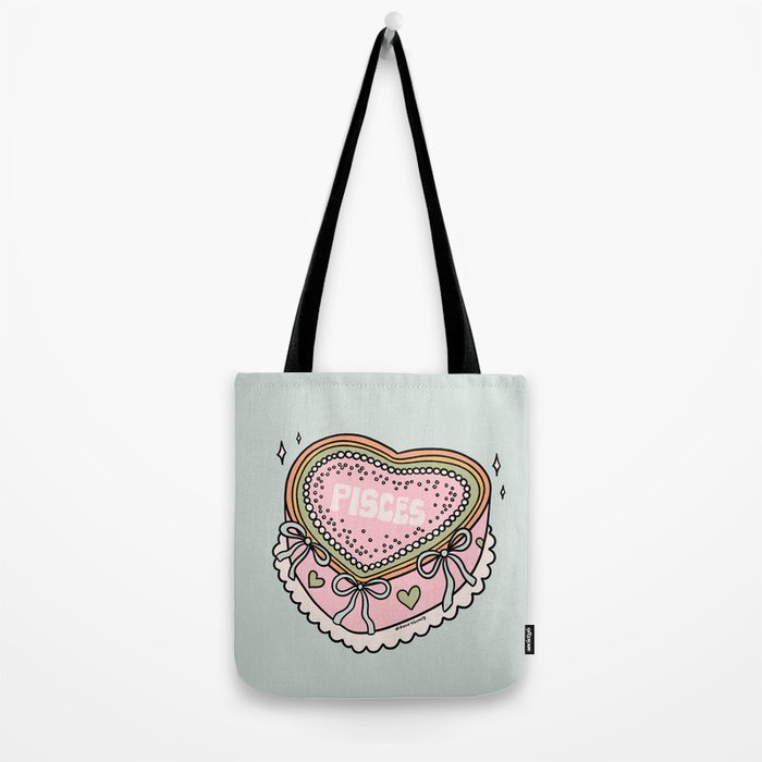 Pisces Heart Cake Tote Bag Gallery Image 2