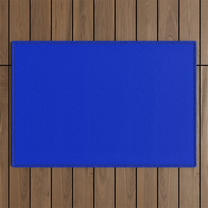 Solid Deep Cobalt Blue Color Outdoor Rug Gallery Image 1