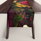Dutch Midnight Vintage Red Roses Garden Table Runner Gallery Image 1