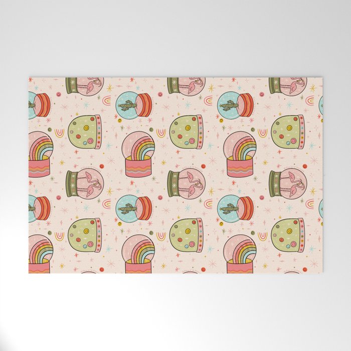 Snow Globe Print Welcome Mat Gallery Image 1