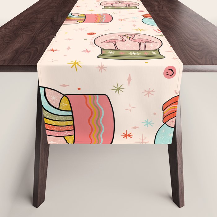 Snow Globe Print Table Runner Gallery Image 1