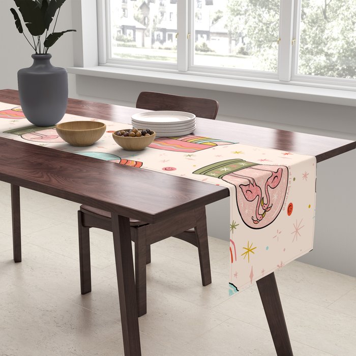 Snow Globe Print Table Runner Gallery Image 2