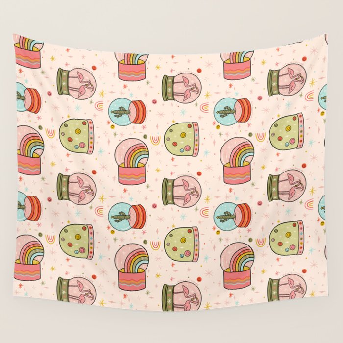 Snow Globe Print Wall Tapestry Gallery Image 4