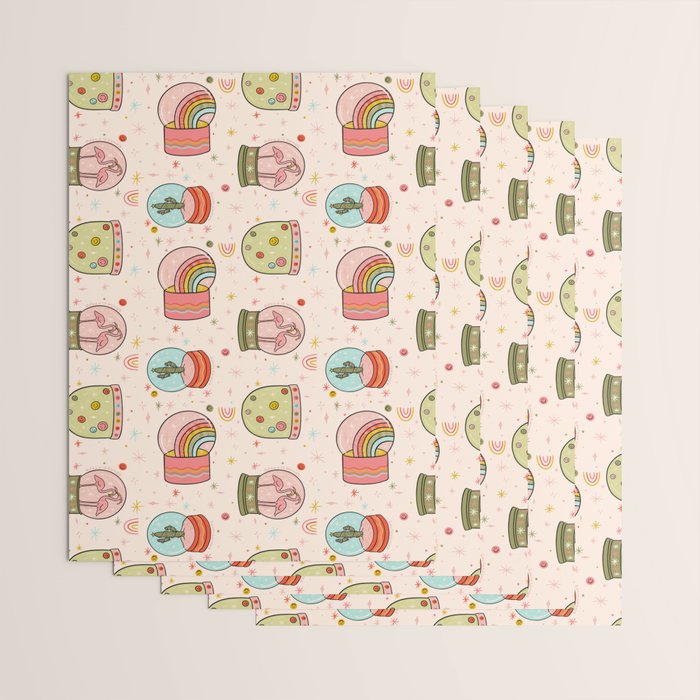 Snow Globe Print Wrapping Paper Gallery Image 3